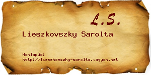 Lieszkovszky Sarolta névjegykártya
