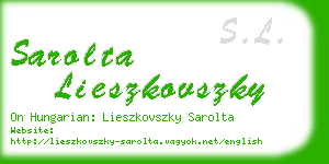 sarolta lieszkovszky business card